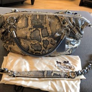 Coach Sophia Madison light blue python satchel